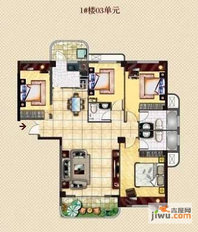 福璟花园(惠安)4室2厅3卫130㎡户型图