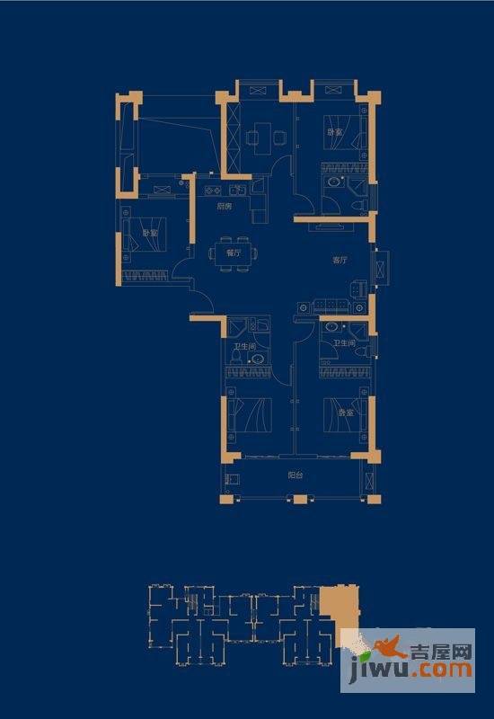 晋江世茂御龙湾5室0厅3卫户型图