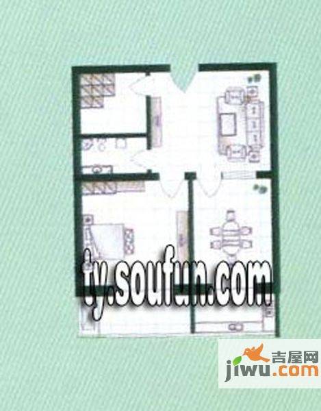 金鼎柏翠苑2室2厅1卫72.2㎡户型图