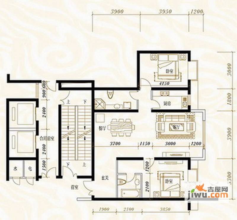 鸿昇龙潭公馆2室2厅2卫户型图