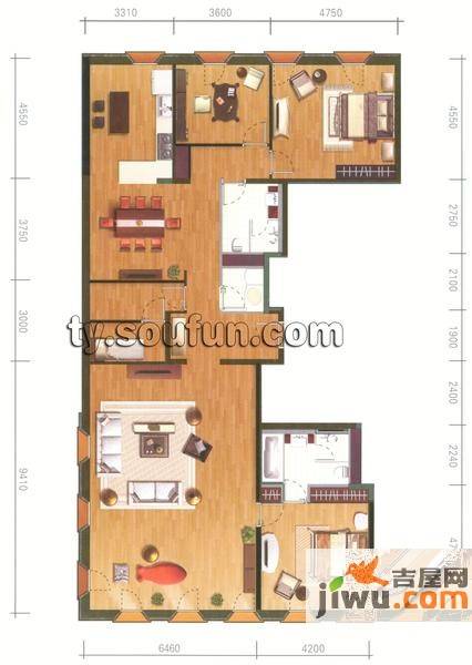 万国城moma普通住宅231.3㎡户型图