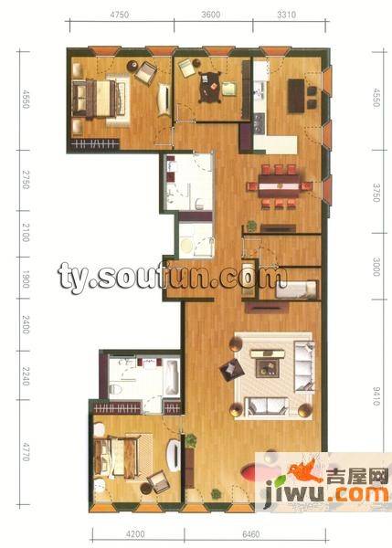 万国城moma普通住宅231.3㎡户型图