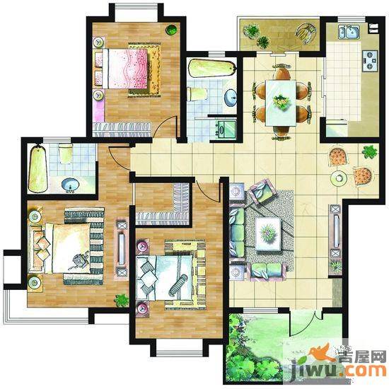 九里岭秀4室2厅2卫137㎡户型图