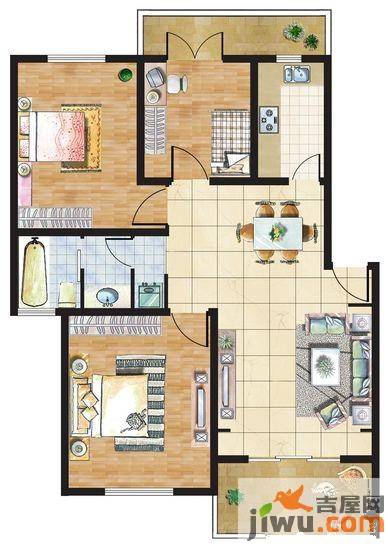 九里岭秀4室2厅2卫137㎡户型图