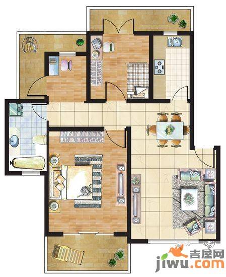 九里岭秀4室2厅2卫137㎡户型图