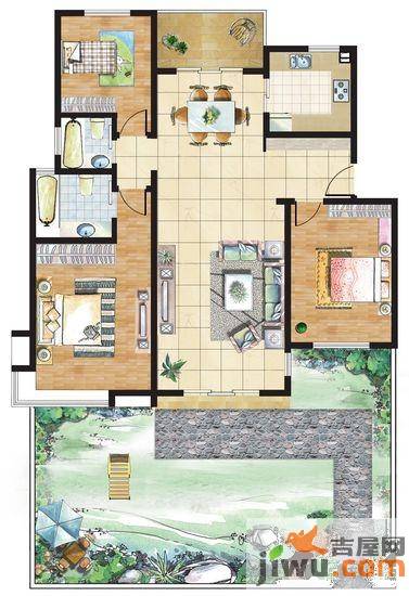 九里岭秀4室2厅2卫137㎡户型图