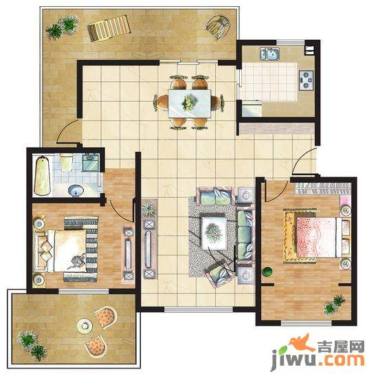 九里岭秀4室2厅2卫137㎡户型图