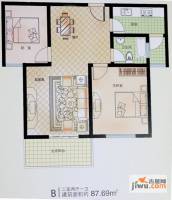 昌隆贵和苑2室2厅1卫87.7㎡户型图