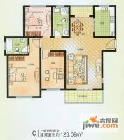 昌隆贵和苑3室2厅2卫128.7㎡户型图