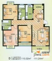 昌隆贵和苑3室2厅2卫115㎡户型图