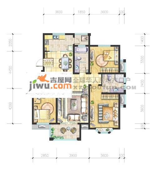 苏商御景湾3室2厅2卫118㎡户型图