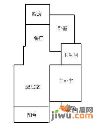 苏商御景湾2室2厅1卫66㎡户型图