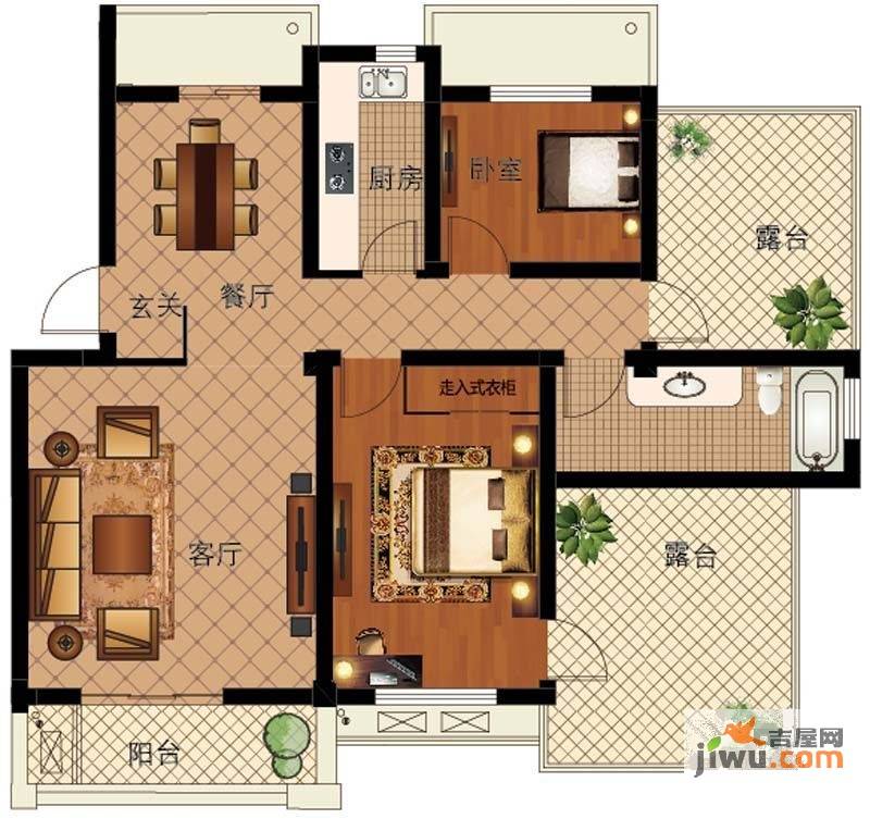 大丰水岸鑫城二期澜郡3室3厅2卫131㎡户型图