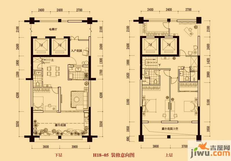 江南一品4室2厅3卫88.9㎡户型图