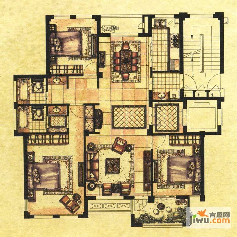 大观璟园3室2厅2卫144㎡户型图