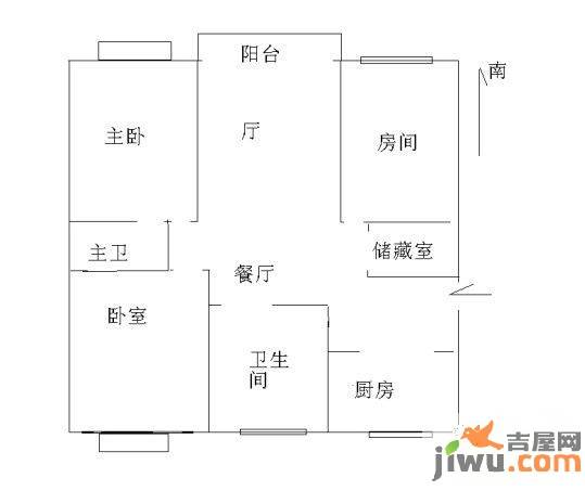 万科金色水岸3室2厅2卫118㎡户型图