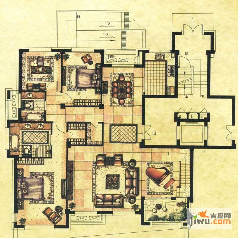 大观璟园3室3厅2卫190㎡户型图