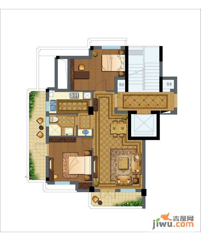 维科拉菲庄园普通住宅80㎡户型图