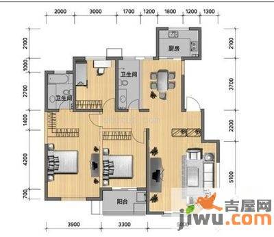 雅荷春天3室2厅2卫145㎡户型图