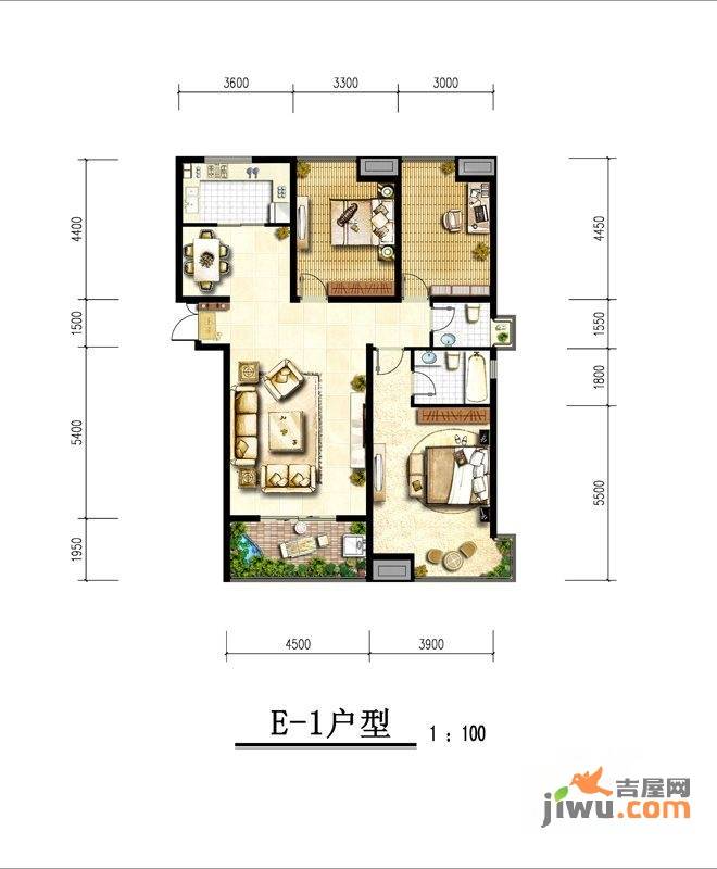 沁水新城3室2厅2卫143㎡户型图