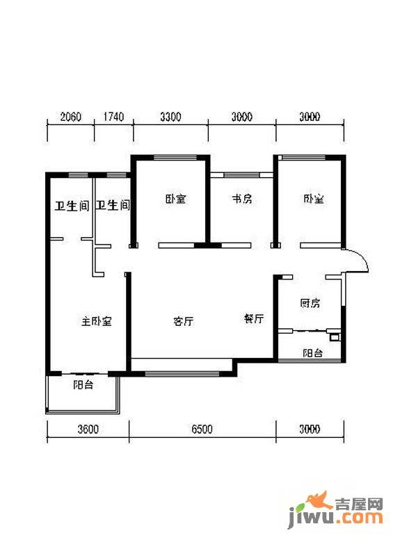 龙湖紫都城4室2厅2卫147.2㎡户型图