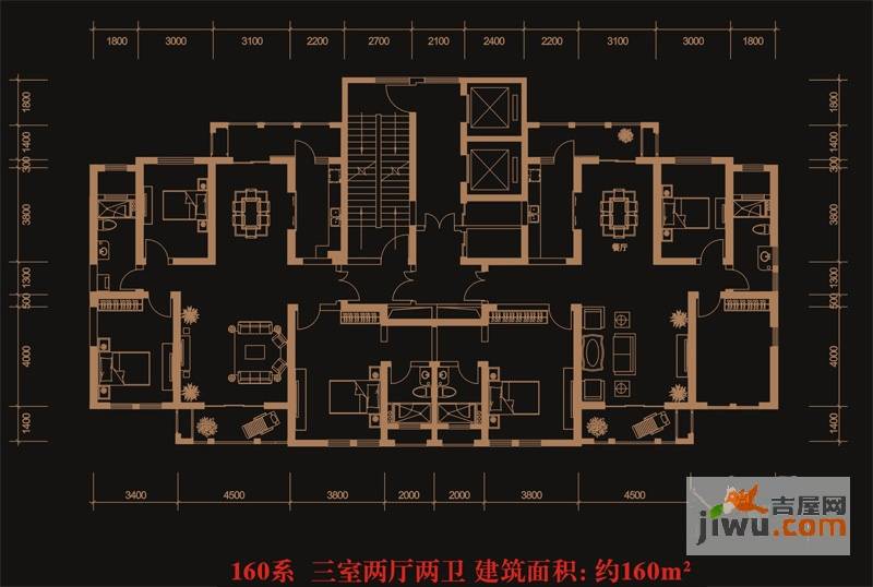 保亿风景御园3室2厅2卫150㎡户型图