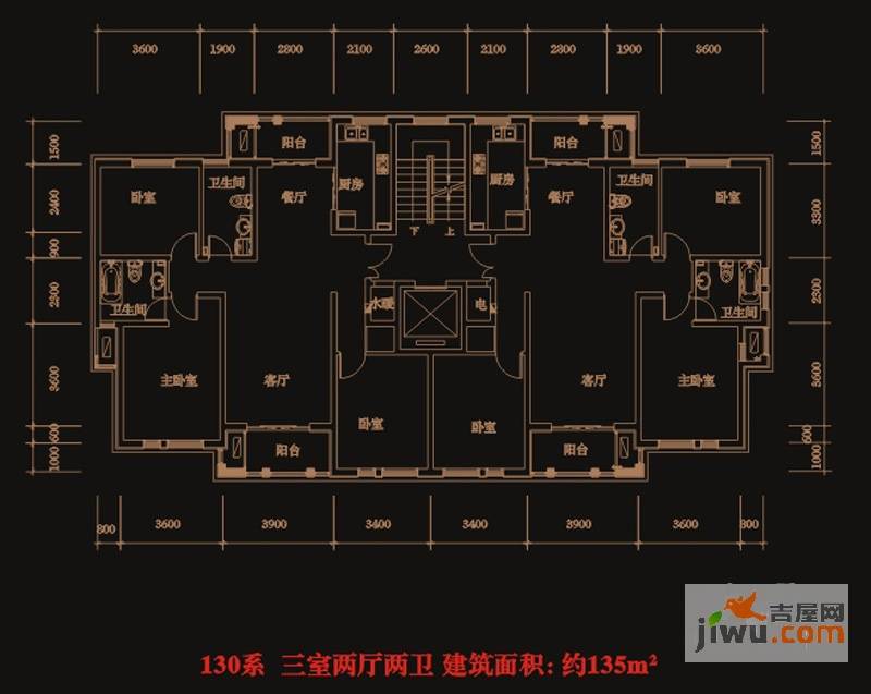 保亿风景御园3室2厅2卫150㎡户型图