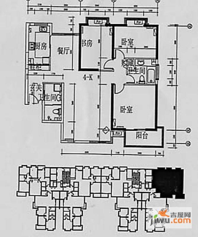 曲江澜山3室2厅2卫137.7㎡户型图