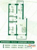 左岸春天2室2厅1卫89.2㎡户型图