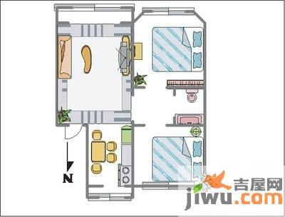 泰富长安城2室1厅1卫120㎡户型图