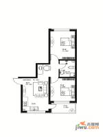 红星丽苑2室1厅1卫46.3㎡户型图