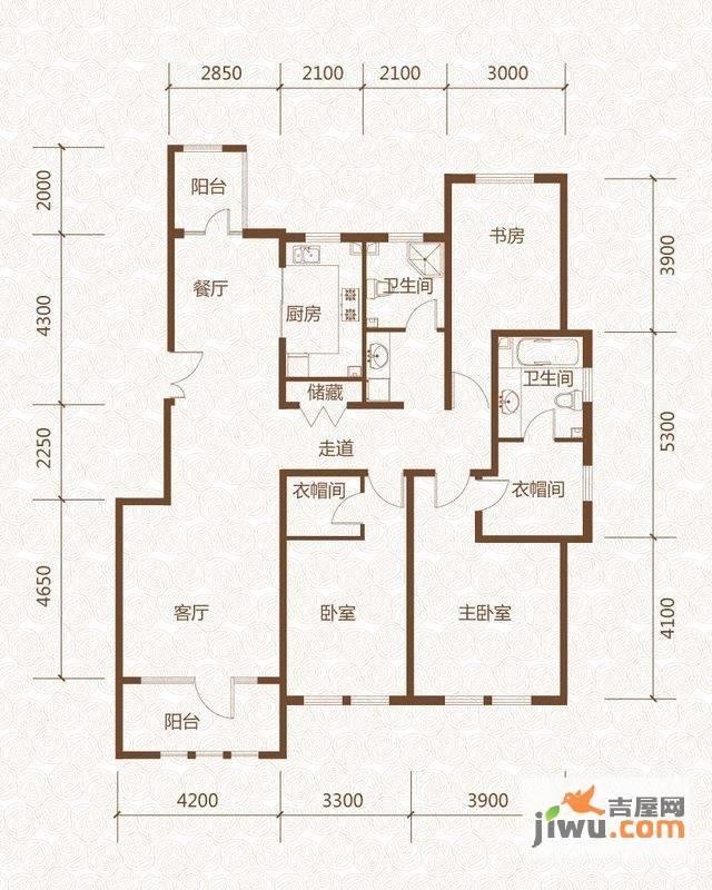 群力玫瑰湾3室2厅2卫99.9㎡户型图