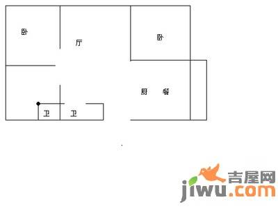 泰富长安城2室1厅1卫120㎡户型图