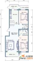 好民居滨江新城2室2厅2卫75.4㎡户型图