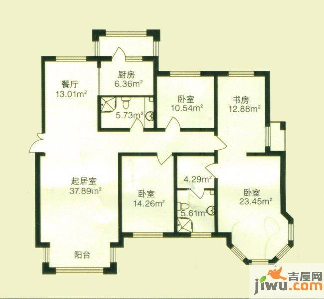 海富第五大道4室2厅2卫130.2㎡户型图