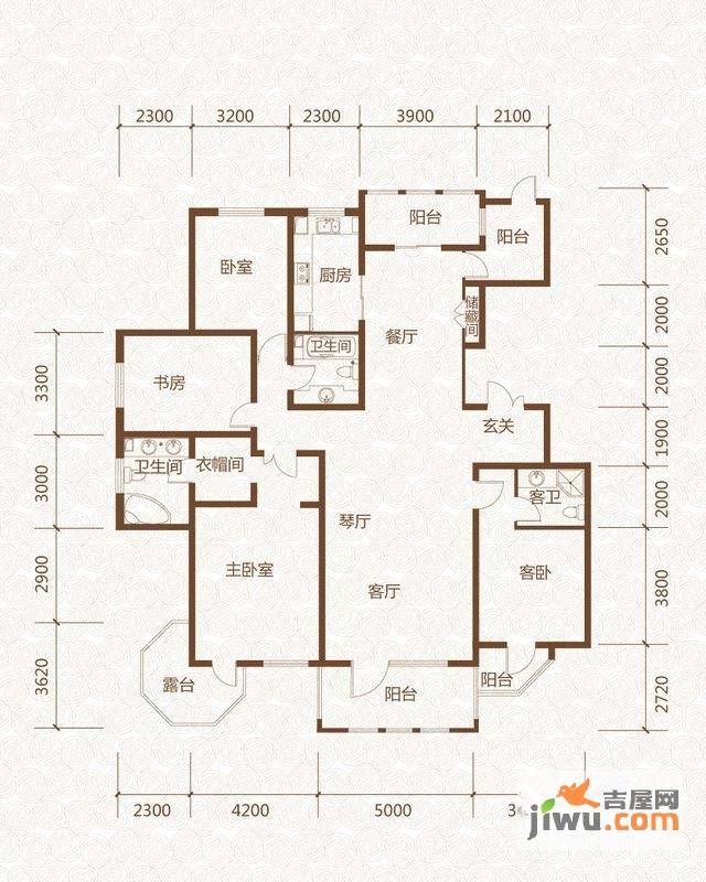 群力玫瑰湾4室2厅3卫160㎡户型图