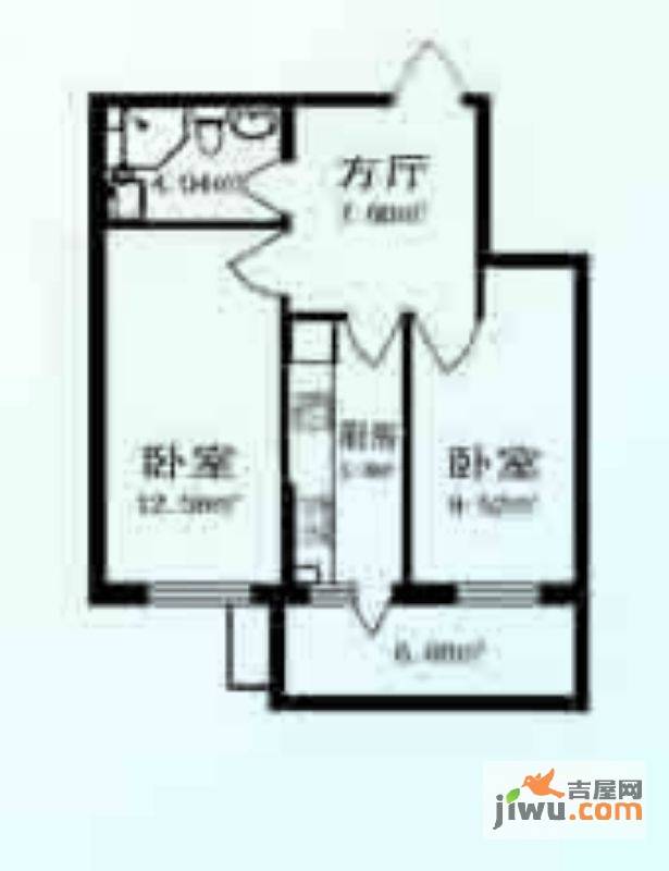 滨江逸品2室1厅1卫58㎡户型图