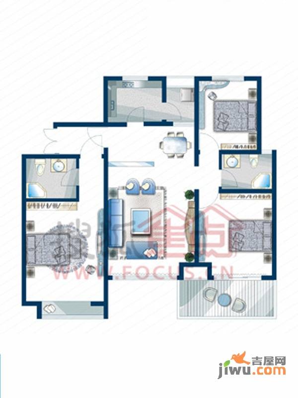 威尼斯水城三期普通住宅89.6㎡户型图