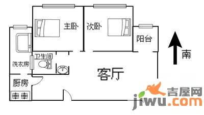 宏光蓝水岸2室1厅1卫76㎡户型图