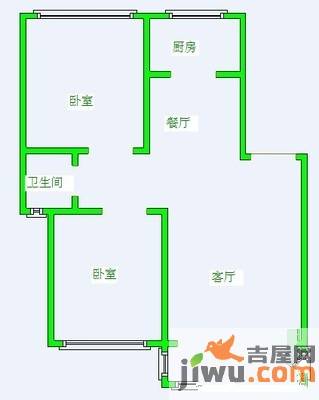 宏光蓝水岸2室1厅1卫76㎡户型图