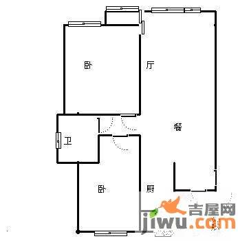 中央特区2室2厅1卫110㎡户型图