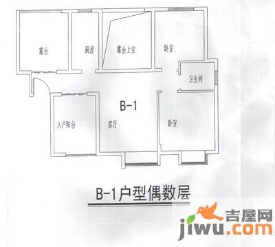 郑东新世界3室2厅1卫130㎡户型图