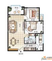 利海托斯卡纳2室2厅1卫90㎡户型图