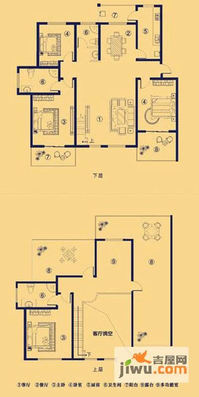 原阳上宅公园世纪3室2厅2卫130㎡户型图