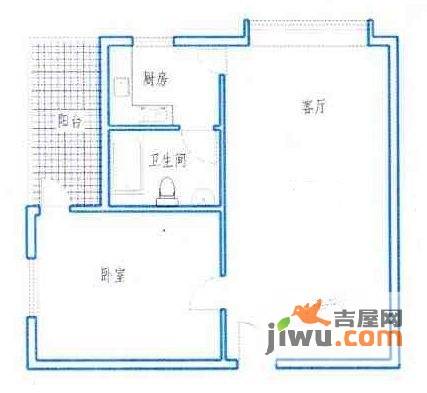 印象西湖1室1厅1卫户型图