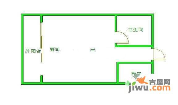 国际华城1室1厅1卫户型图