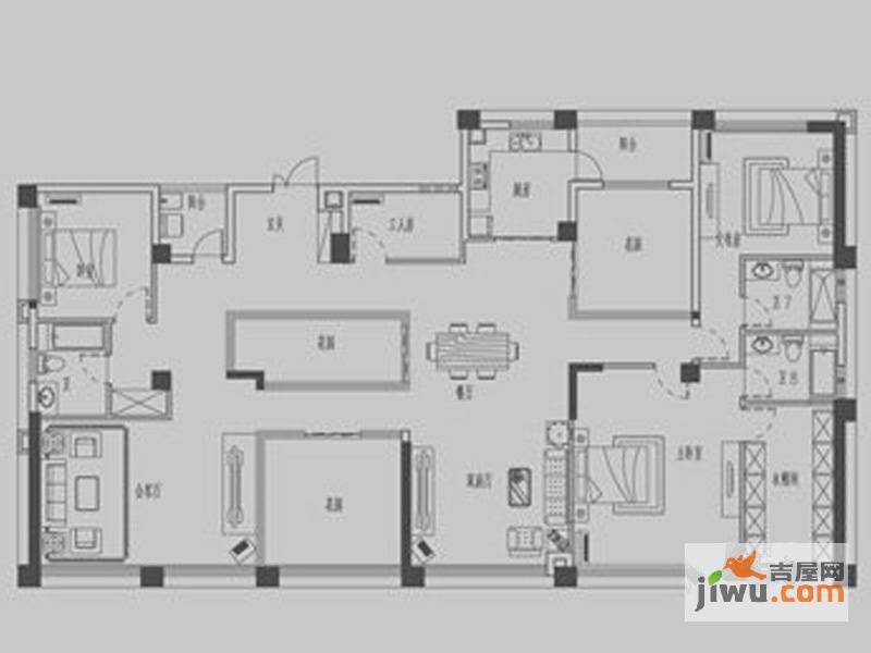 世欧上江城3室3厅3卫249㎡户型图