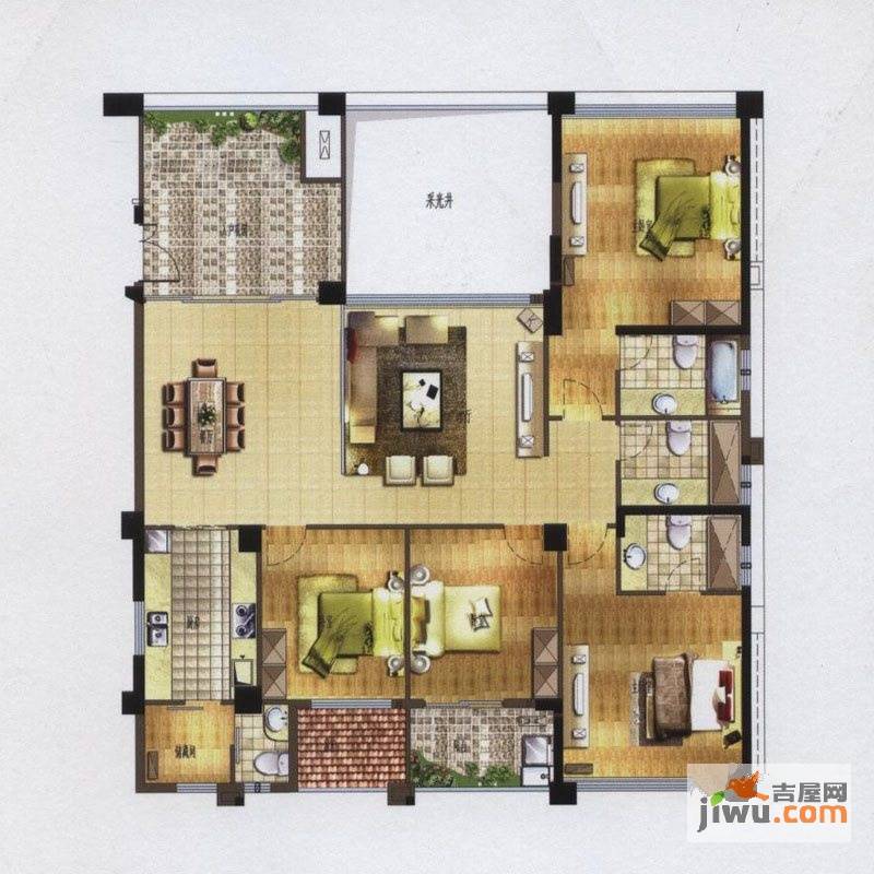 世欧上江城4室2厅4卫193㎡户型图