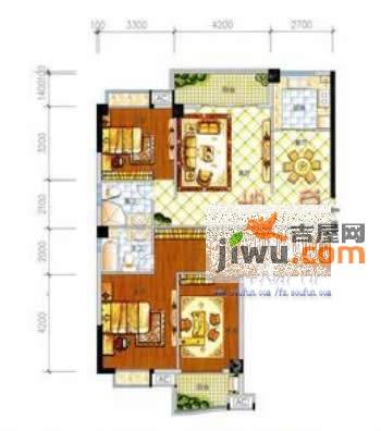 福晟钱隆金山3室2厅2卫户型图