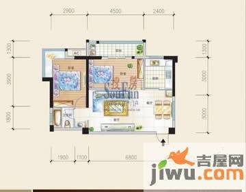 福晟钱隆金山2室2厅1卫78.5㎡户型图